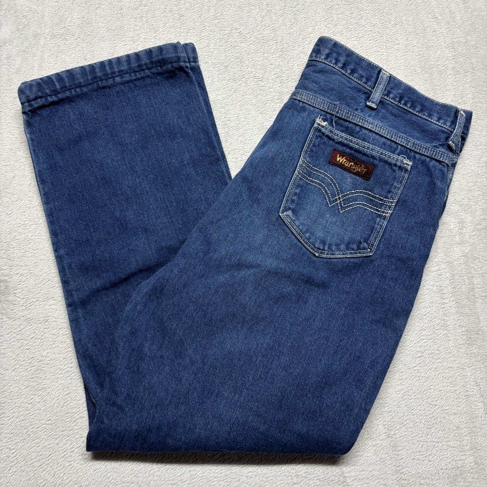 Vintage 90s Wrangler Jeans‎ Men's 37x28 Regular Fit Made In USA Cowboy Western
